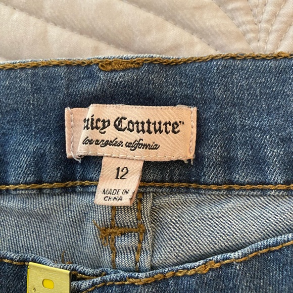 Juicy Couture skinny jeans with rhinestone detail patch. Size 12. - Picture 7 of 10